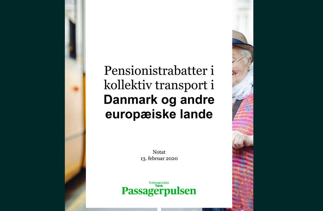 Forsiden af notatet 'pensionistrabatter i kollektiv transport i Danmark og andre eupæsiske lande' 