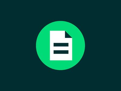 Grønt ikon med billede af dokument 